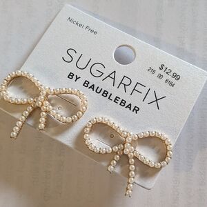 Sugarfix by BaubleBar Pearl Bow Stud Earrings